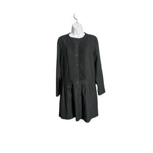 J.CREW Wool Blend Drop Waist Dress Size 8 - Dark
Gray Pleated Long‎ Sleeve